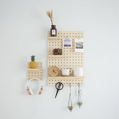 Wall Shelf & Keys Placement Pegboard